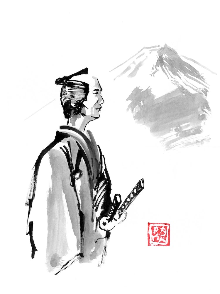 Samurai und Fujisan
