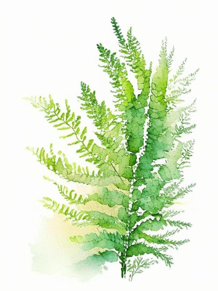 Spargelfarn Aquarell