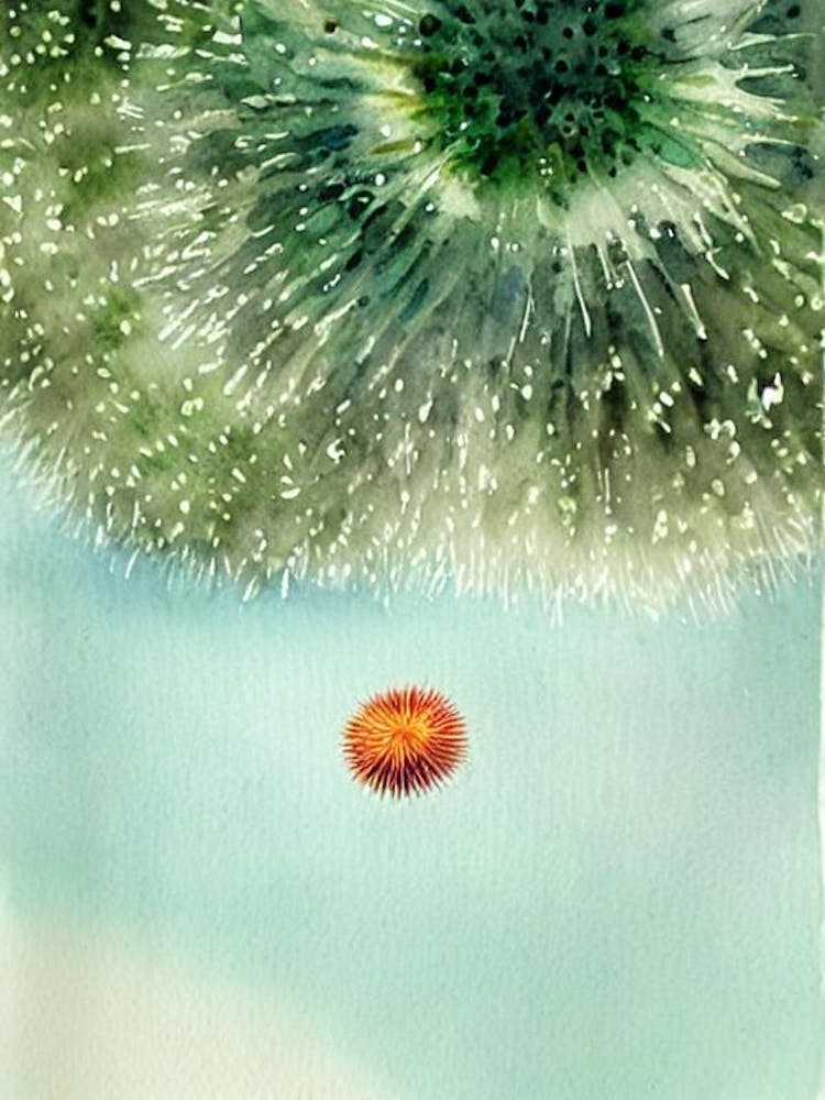 Sea Urchin Storybook Watercolour
