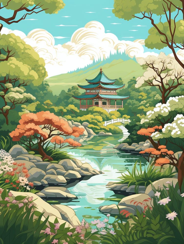 The Garden Of Morning Calm South Korea Illustration Gardens 2