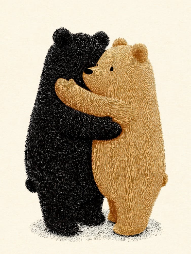 Two Bears Hugging 1