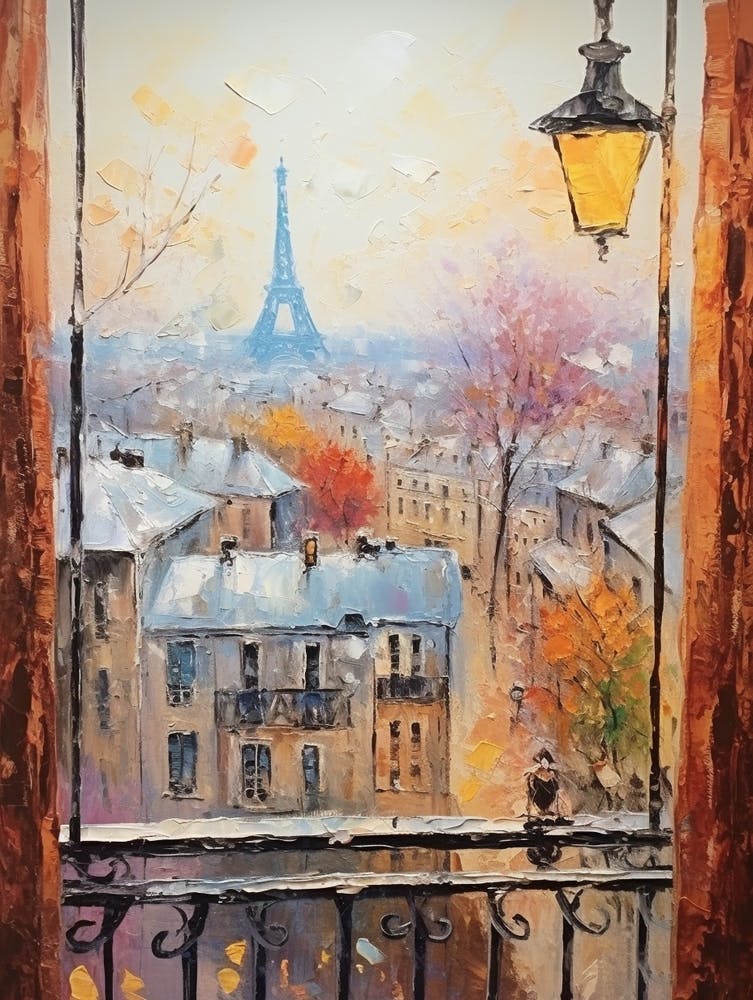 Winter Cityscape Paris France 7