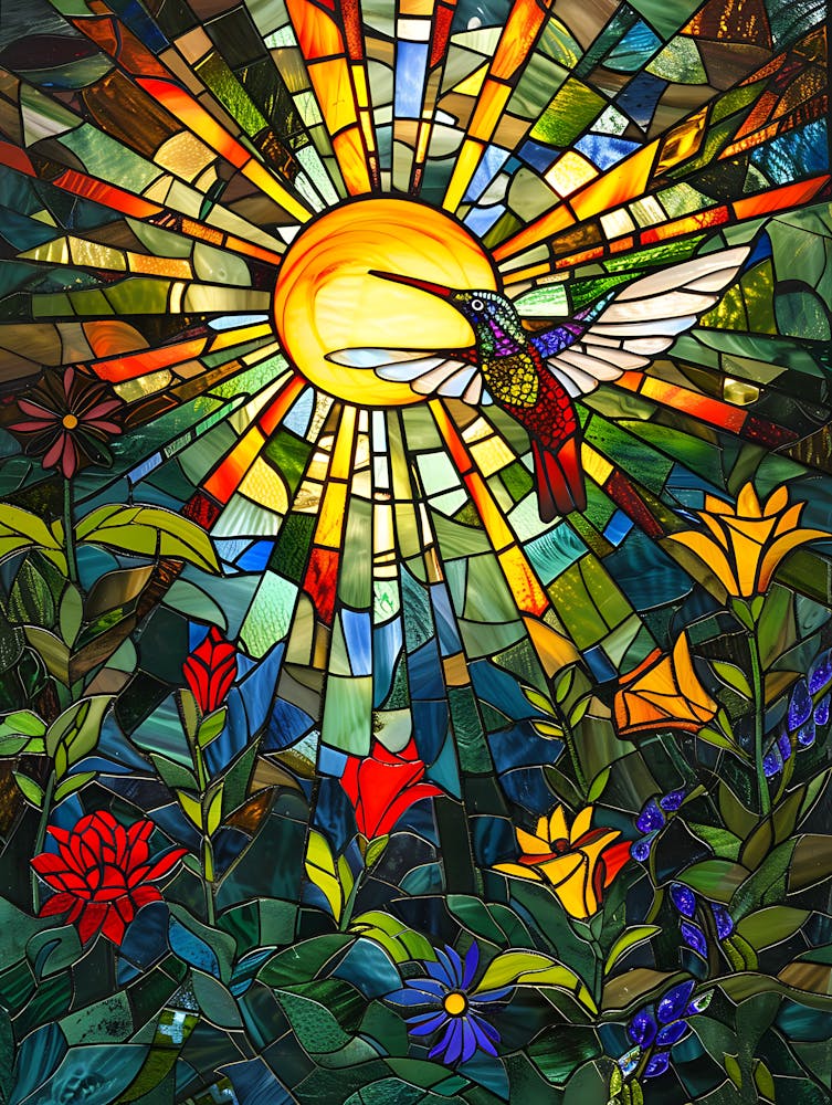 Hummingbird Stained Glass 14