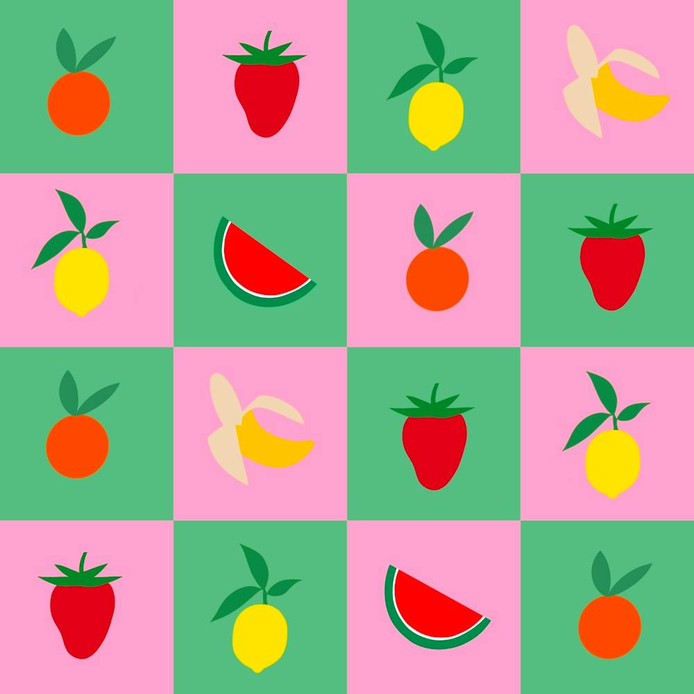 Fun Fruit Check Pattern Kids