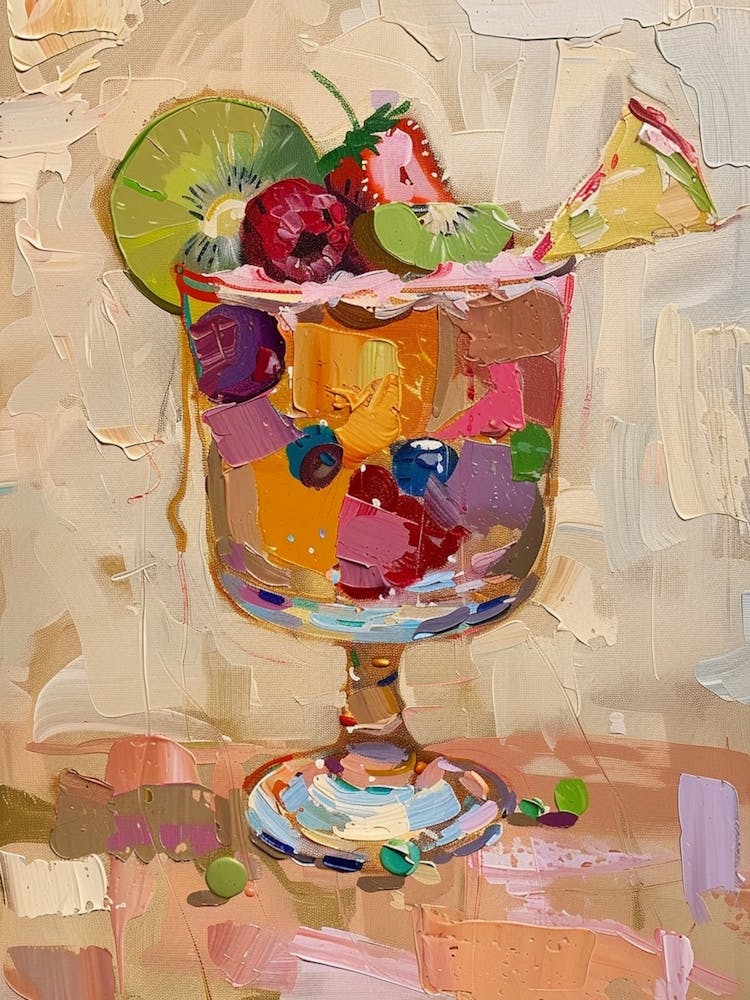 Fruit Jelly Beige Brushstroke Painting