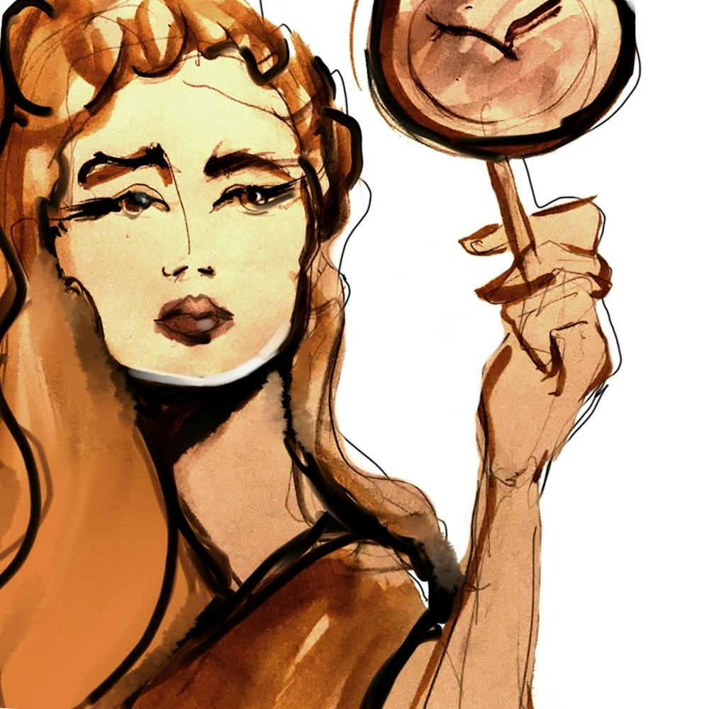 Woman Holding A mirror 1