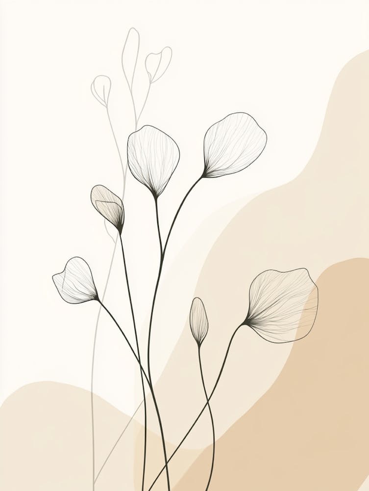 Flowers On A Beige Background