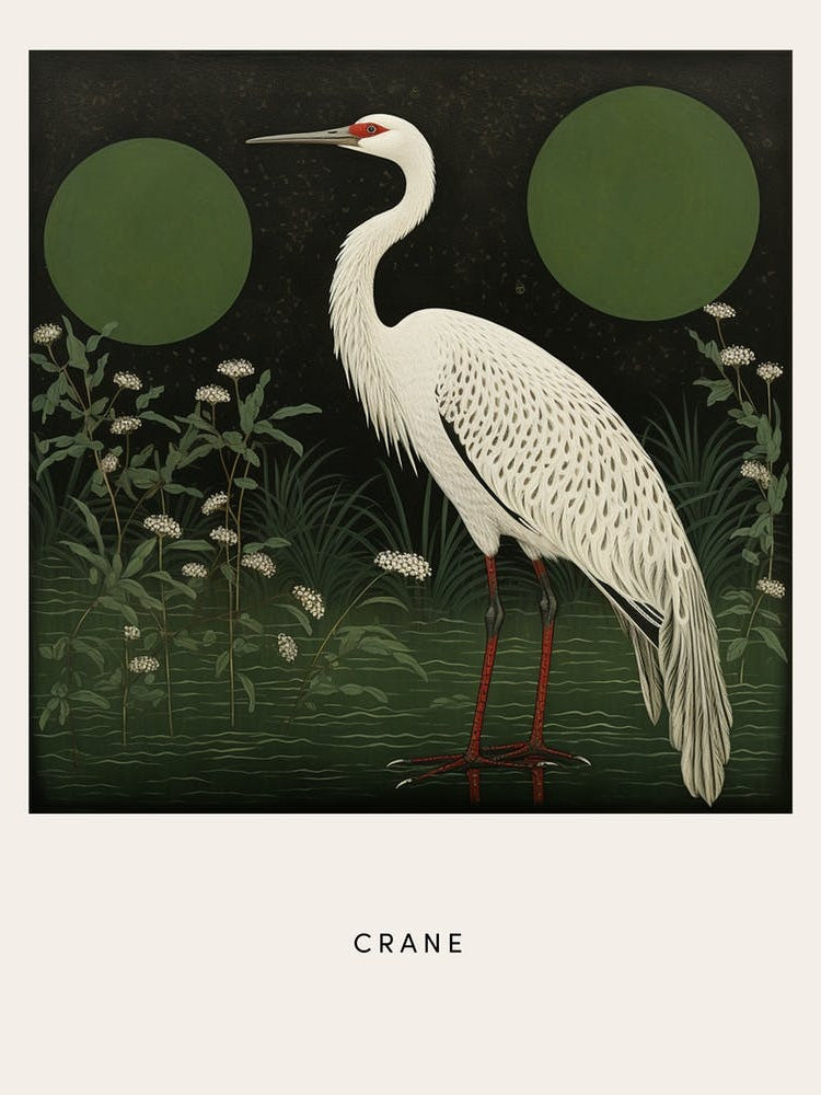 Ohara Koson Inspired Bird Painting Crane 1 Poster