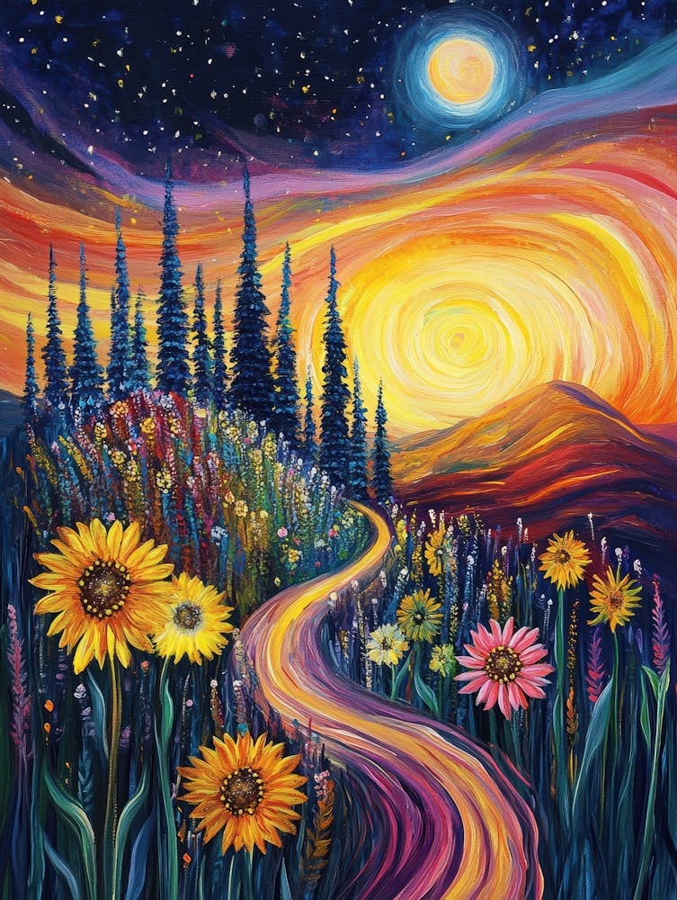 Sunflowers At Night 5