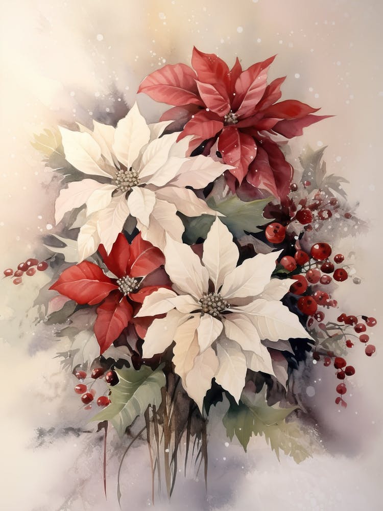Christmas Watercolour Flowers