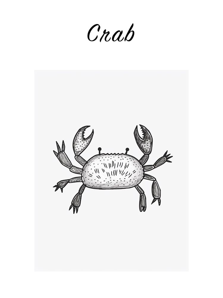 B&W Crab Poster