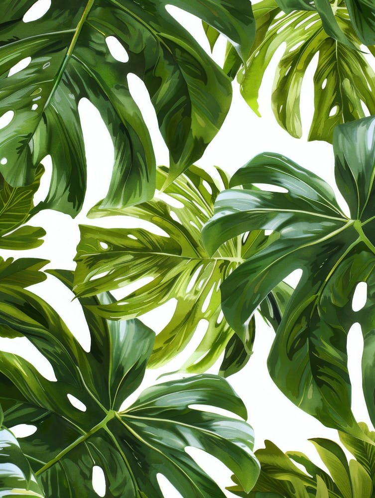 Monstera Leaves Seamless Pattern