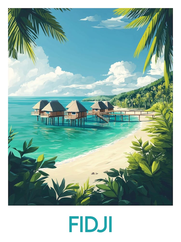 Affiche de voyage Fidji 1