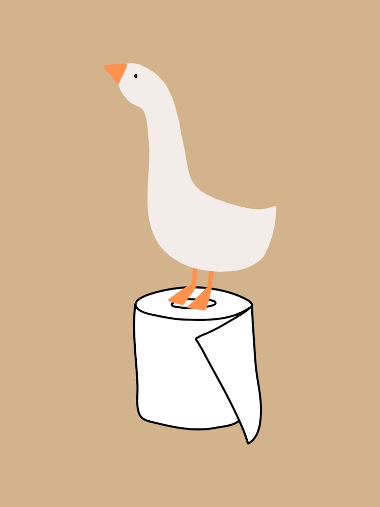 Silly Goose on Toilet Paper Beige