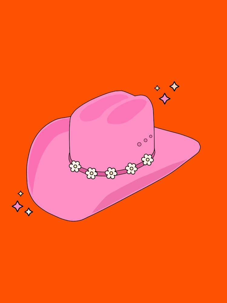 Cowboy Hat Orange And Pink