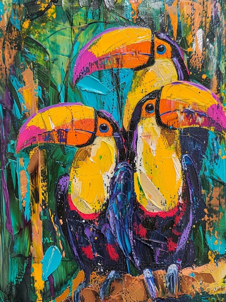 Colourful Toucan Brushstrokes 4