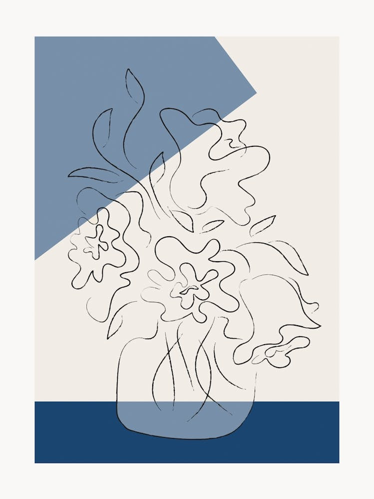 Line art flower Blue_2483543