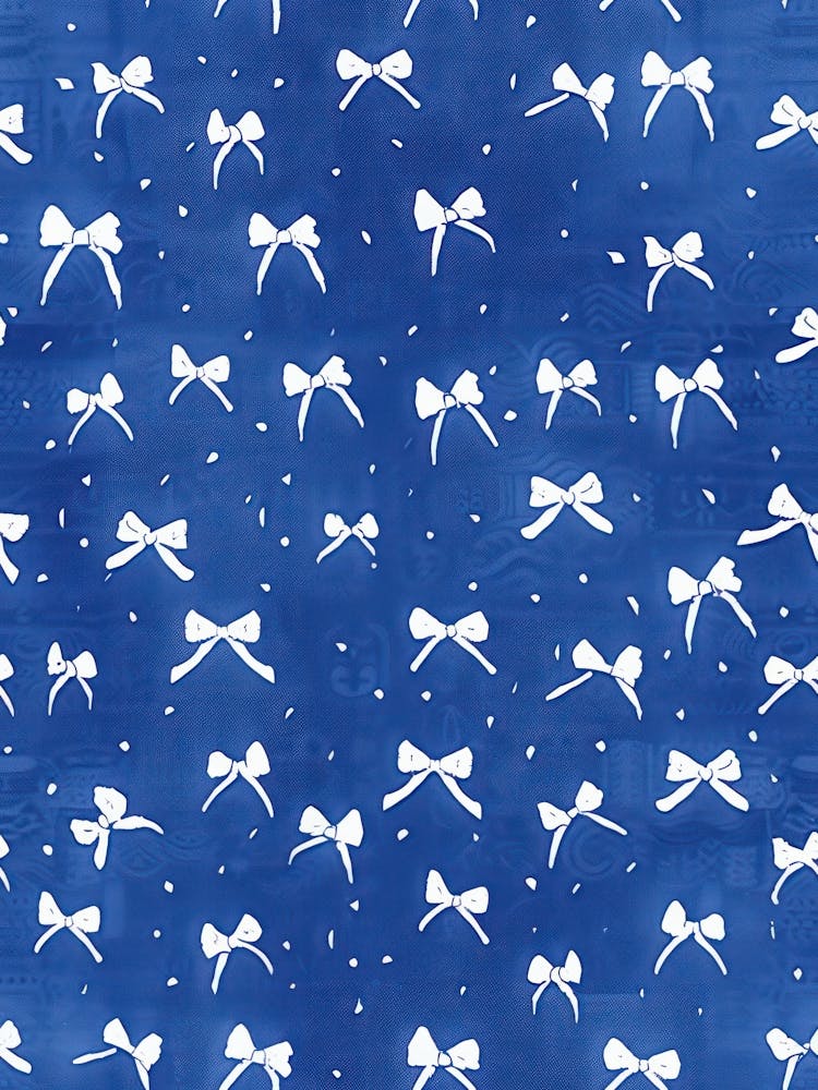 White And Blue Bows 7 Pattern