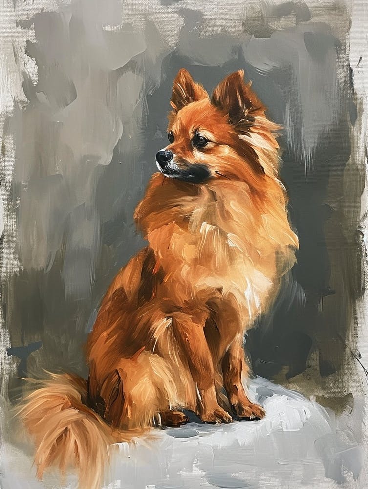 Finnish Spitz Acrylic Painting 4