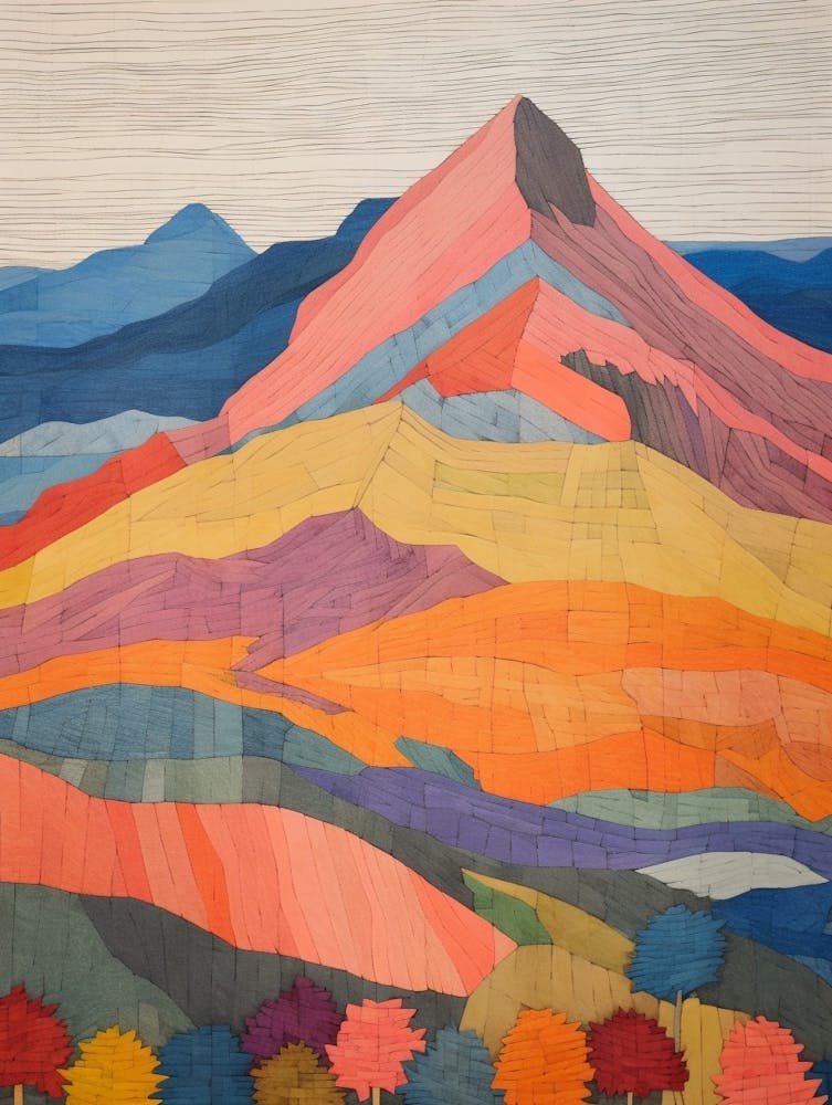 Ben Lomond Scotland Colourful Mountain Illustration