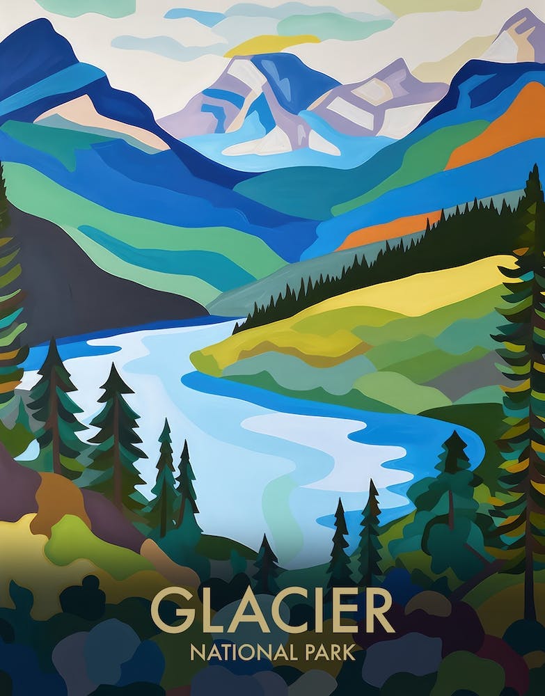 Glacier National Park Vintage Travel Poster 9