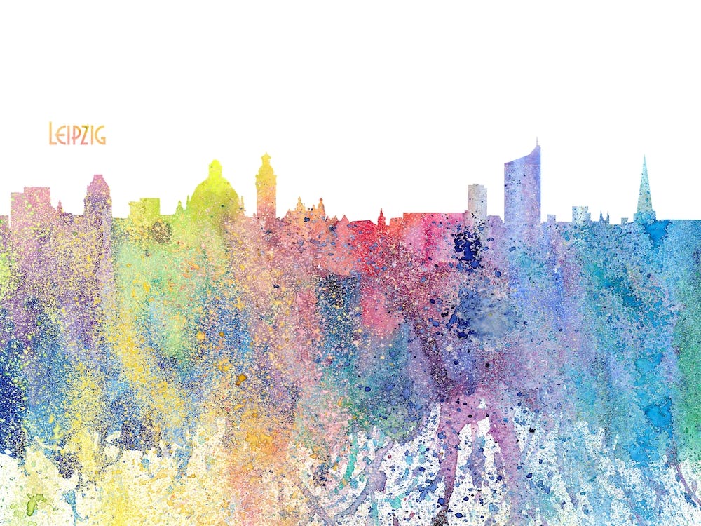 Leipzig Germany Skyline Splash