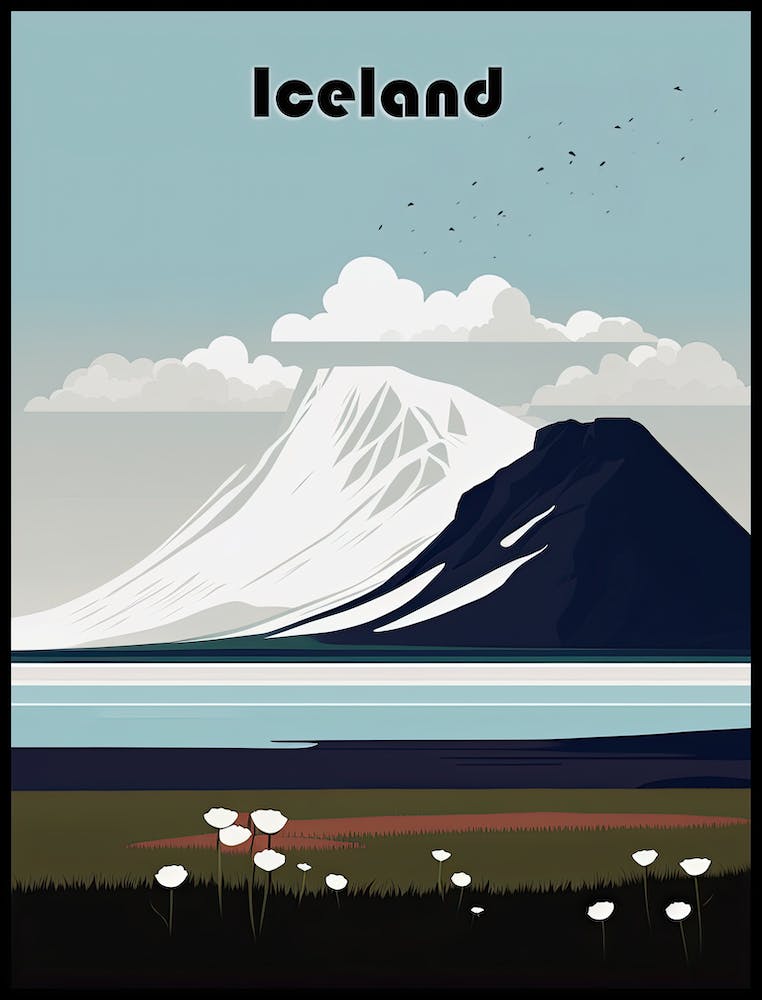 Vibes of Icelandic Mountains - Retro Travel Poster