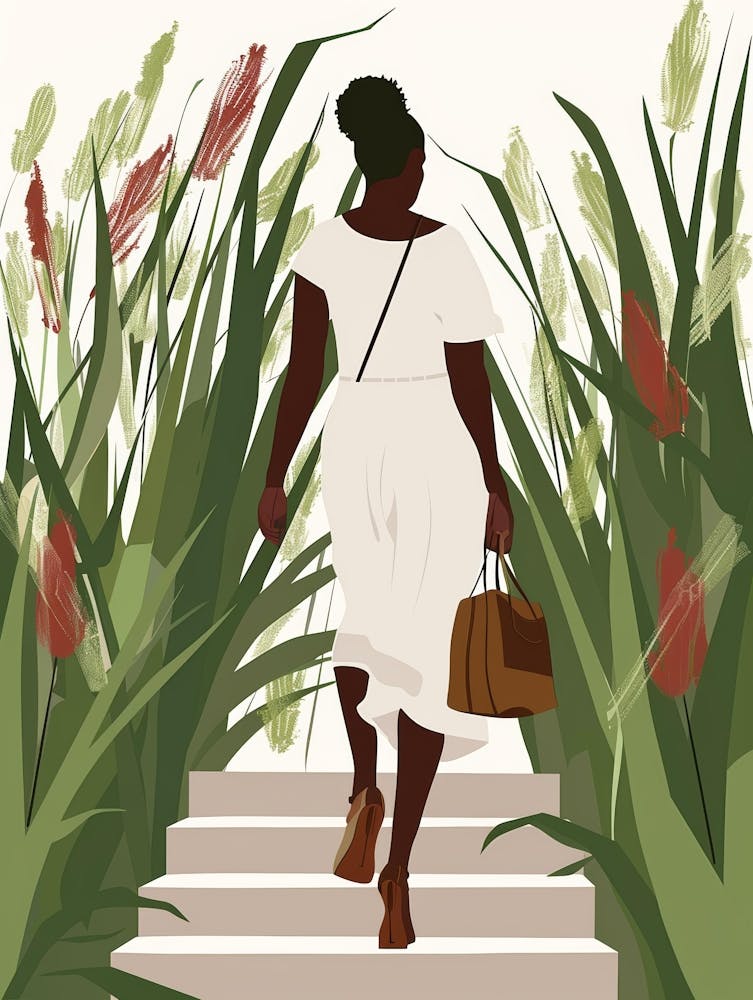 Woman Walking Down The Stairs