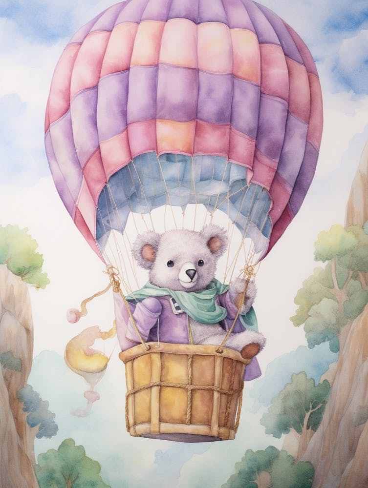 Baby Koala 2 In A Hot Air Balloon