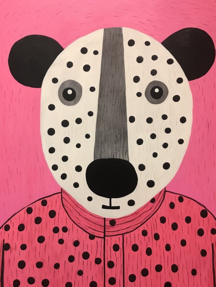 Pink Polka Dot Badger 1