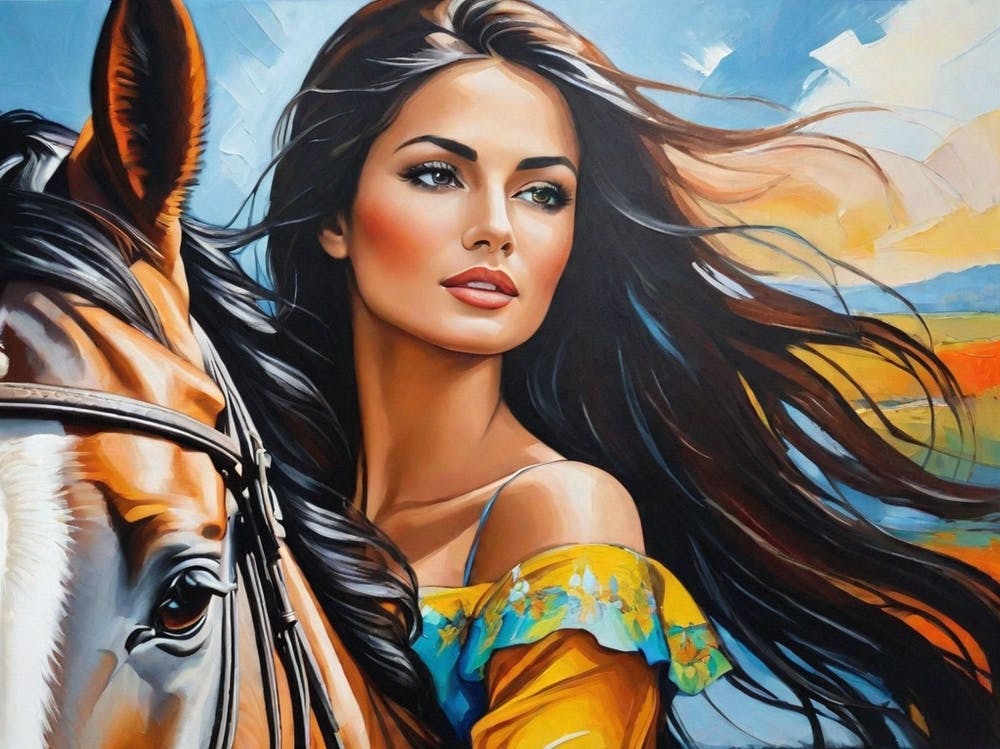 Woman With A Horse 4