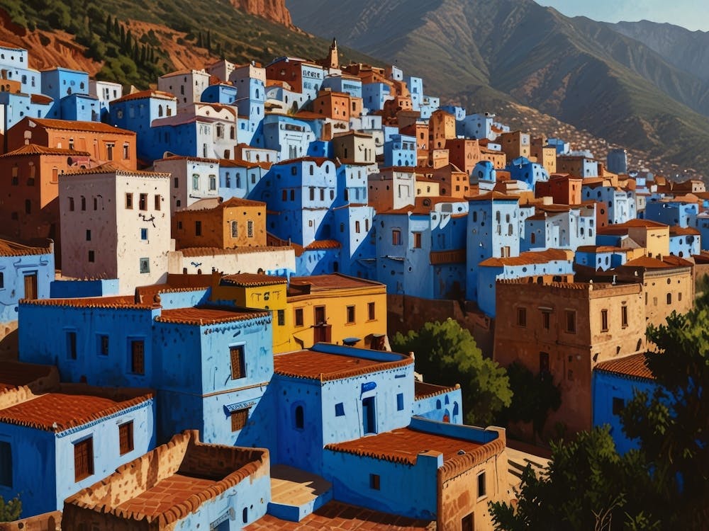 Blue City Of Chefchaouen Art 3