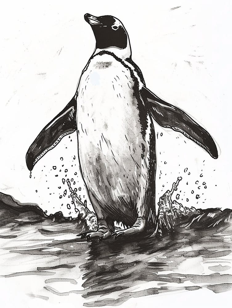 Emperor Penguin Hauling Out Of The Water 4