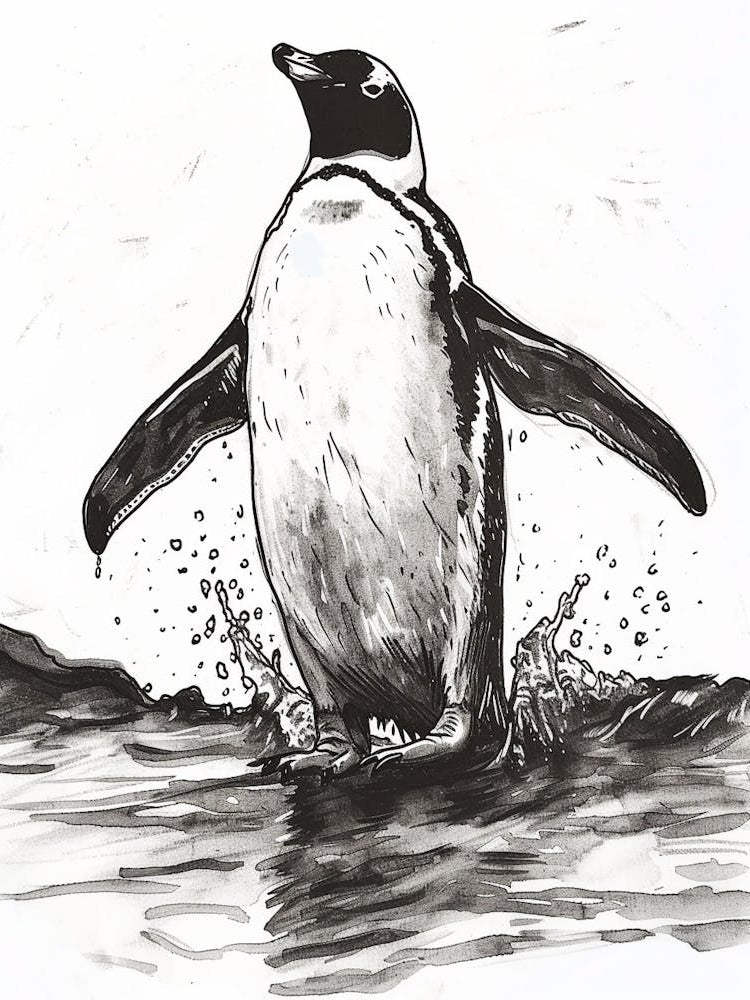 Emperor Penguin Hauling Out Of The Water 4