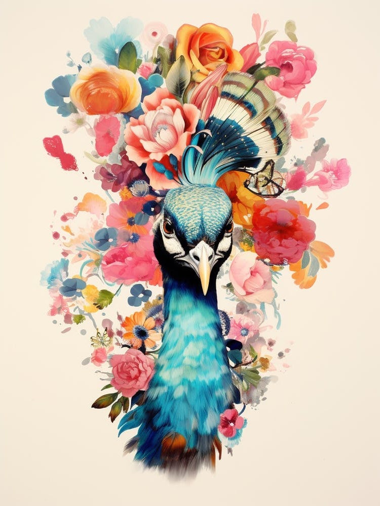 Bird With A Flower Crown Peacock 2