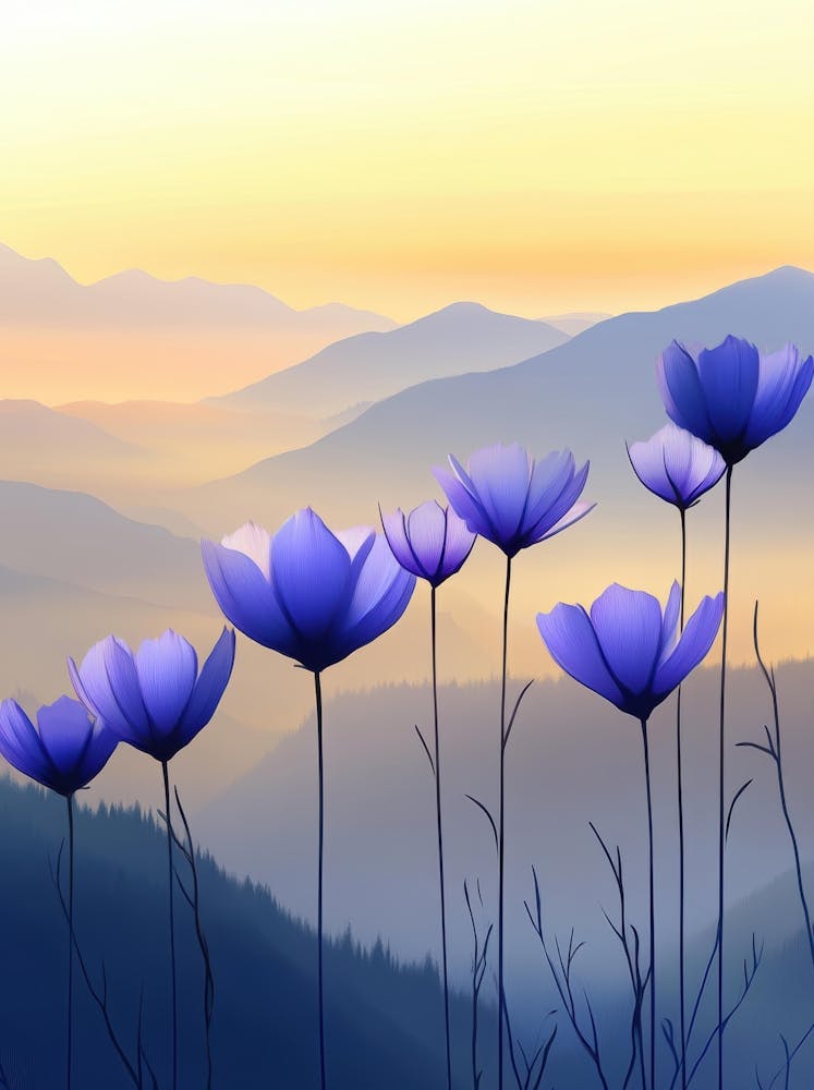 Purple Flowers In The Mountains