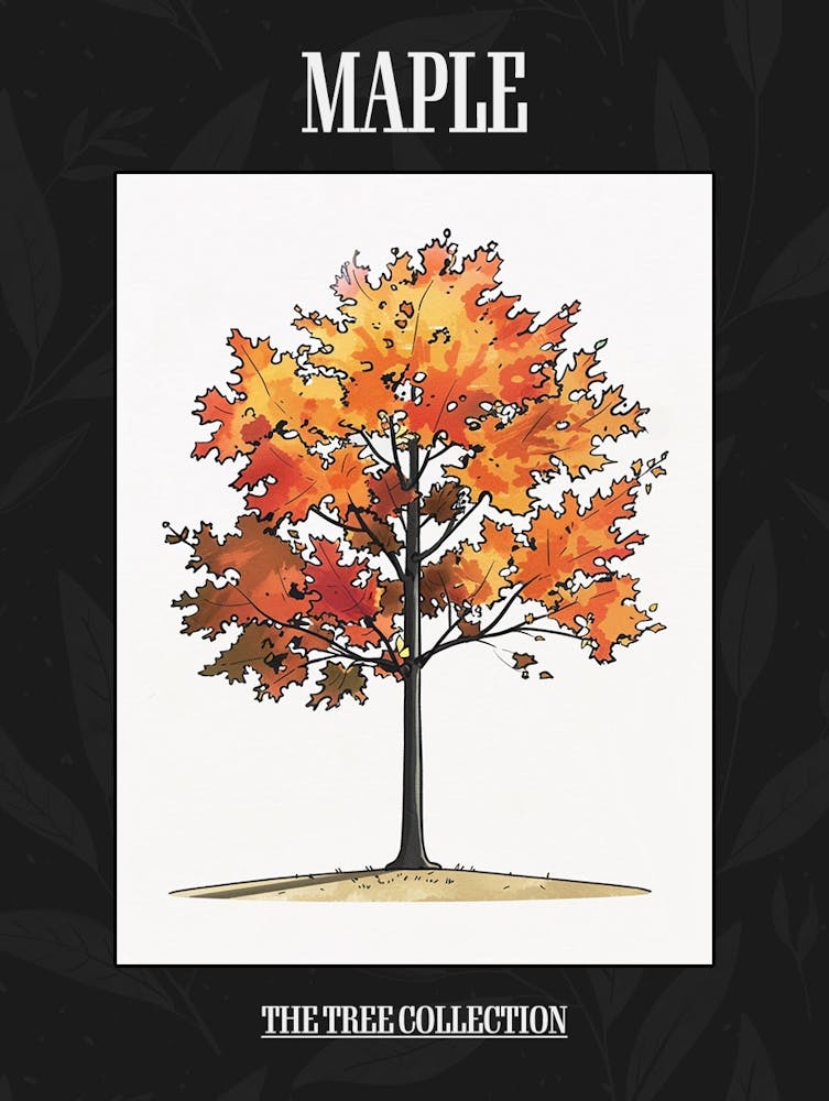 Maple Tree Pixel Illustration 4 Poster