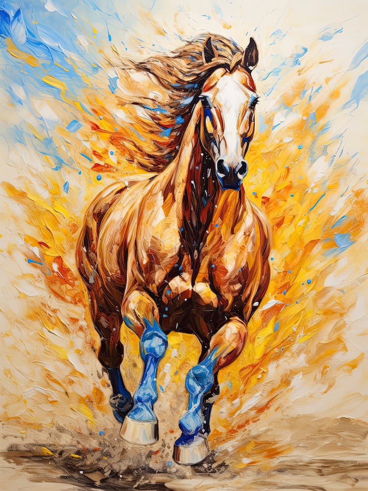 Horse Running Expressionist Painting 2