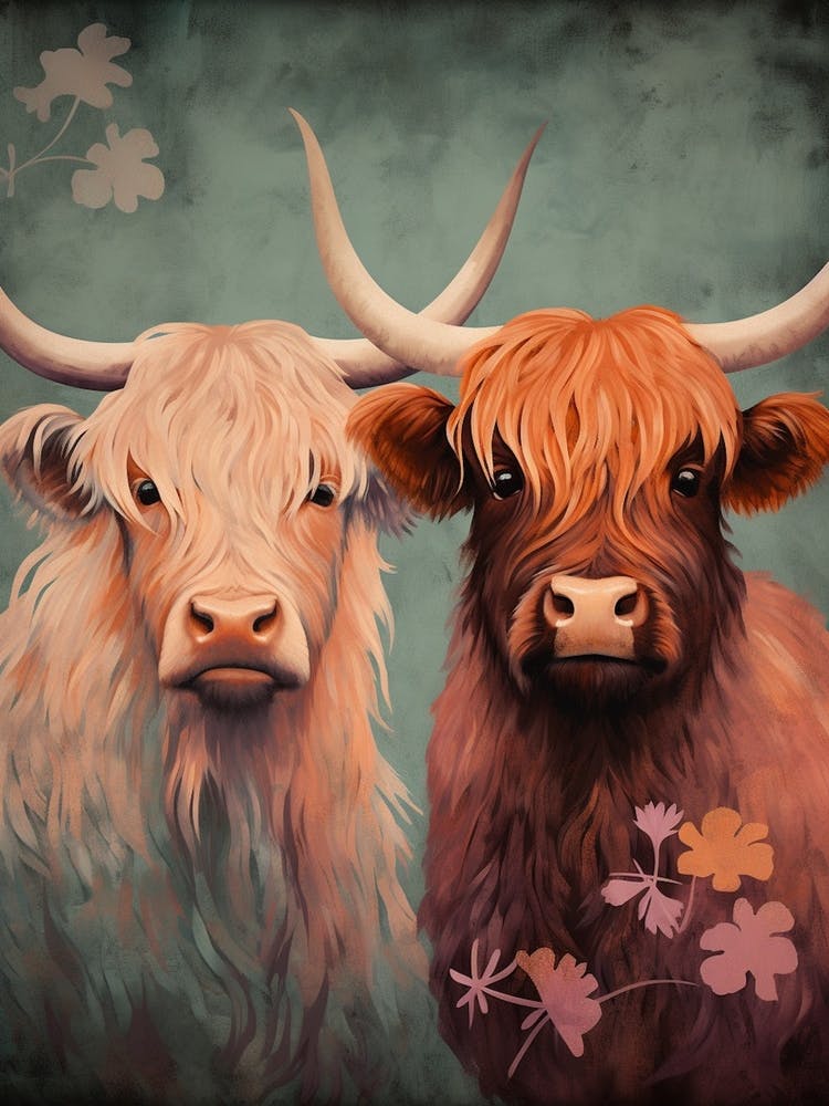 Dreamy Cloudy Highland Cows 2