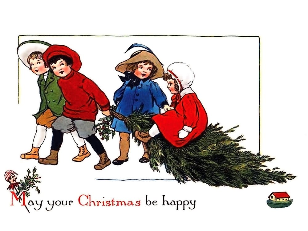 Kids With Christmas Tree