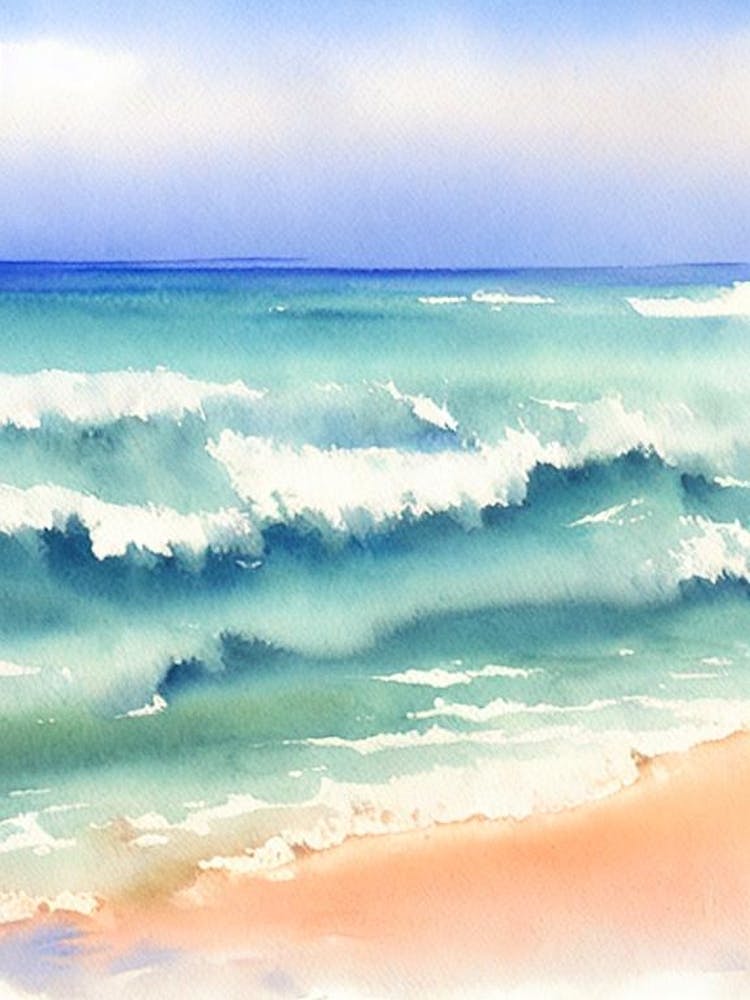 Currumbin Beach 2, Australia Watercolour
