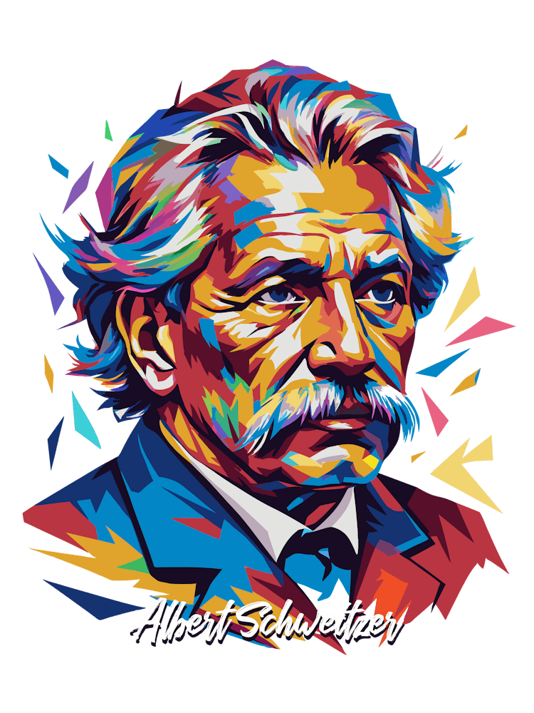 Albert Schweitzer 2 Portrait WPAP Pop Art