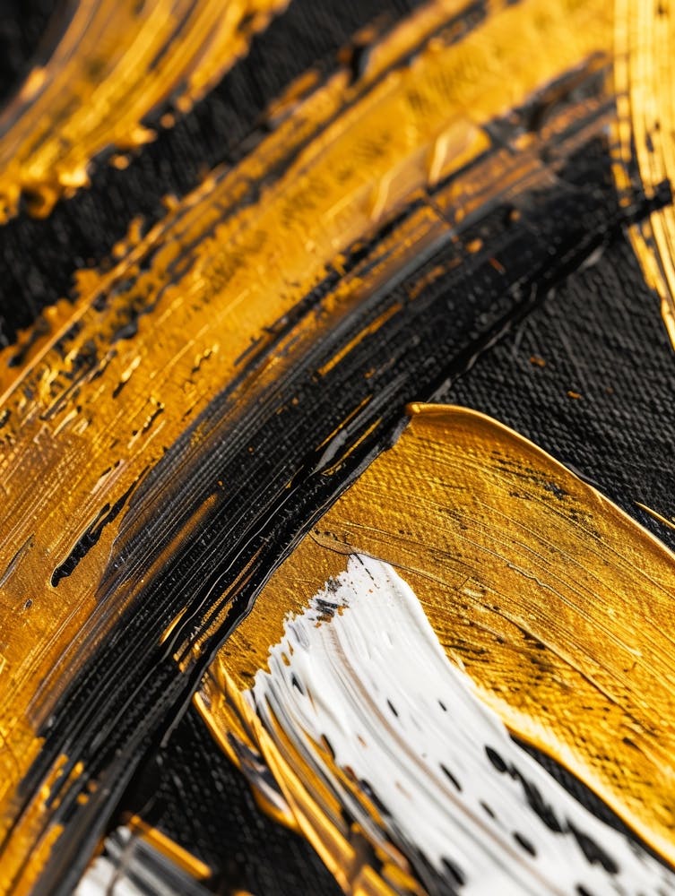 Abstract Gold And Black Painting 26