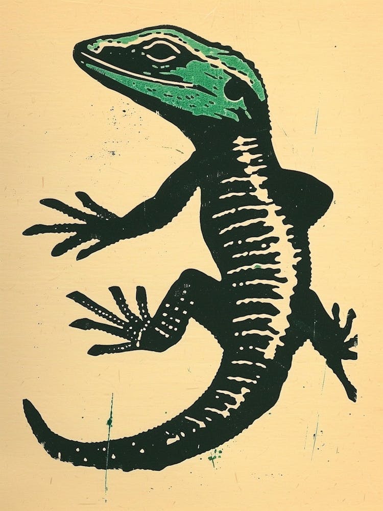 Lézard Scinque Vert Forêt - Couleur Bloc Audacieuse 1