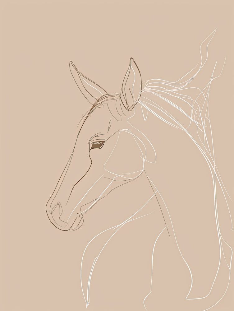 Horse - Boho, Line Art