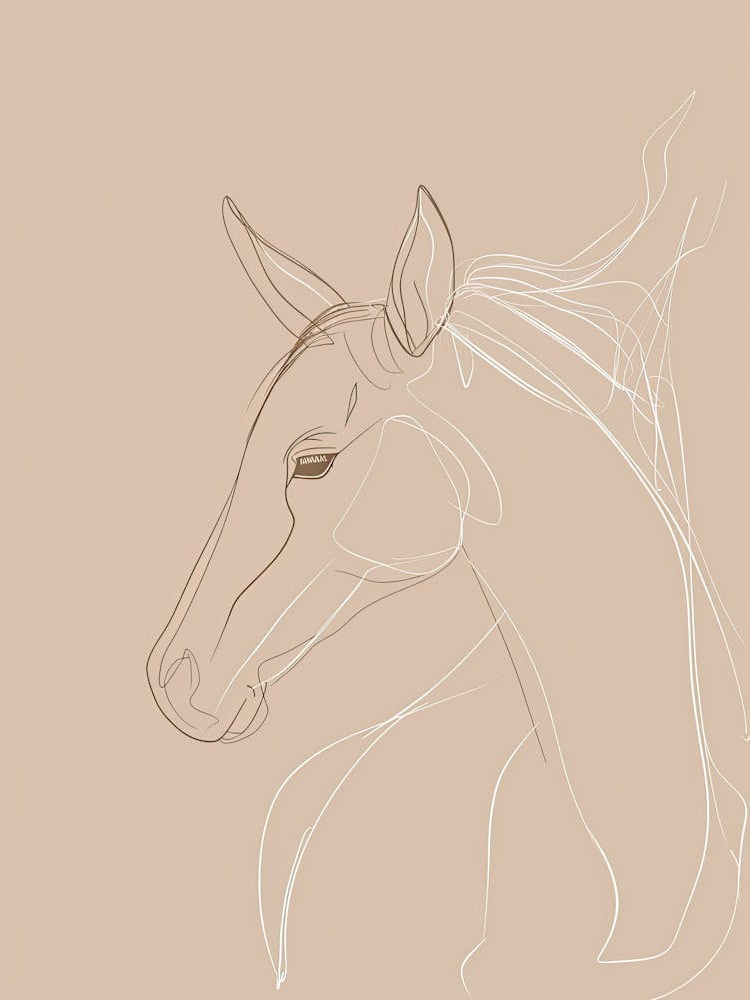 Horse - Boho, Line Art