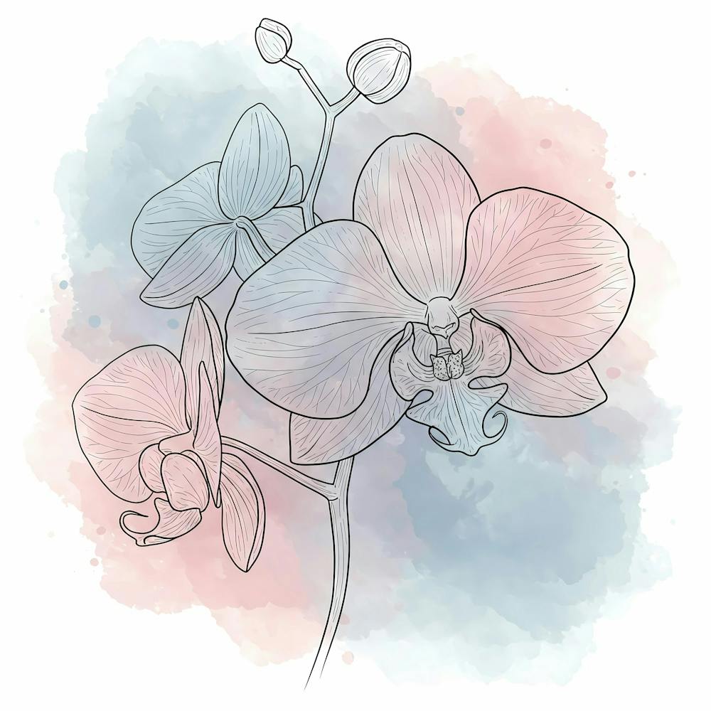 Orchideenblüte Aquarellgemälde