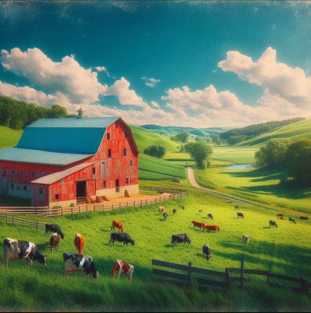 Red Barn In The Countryside