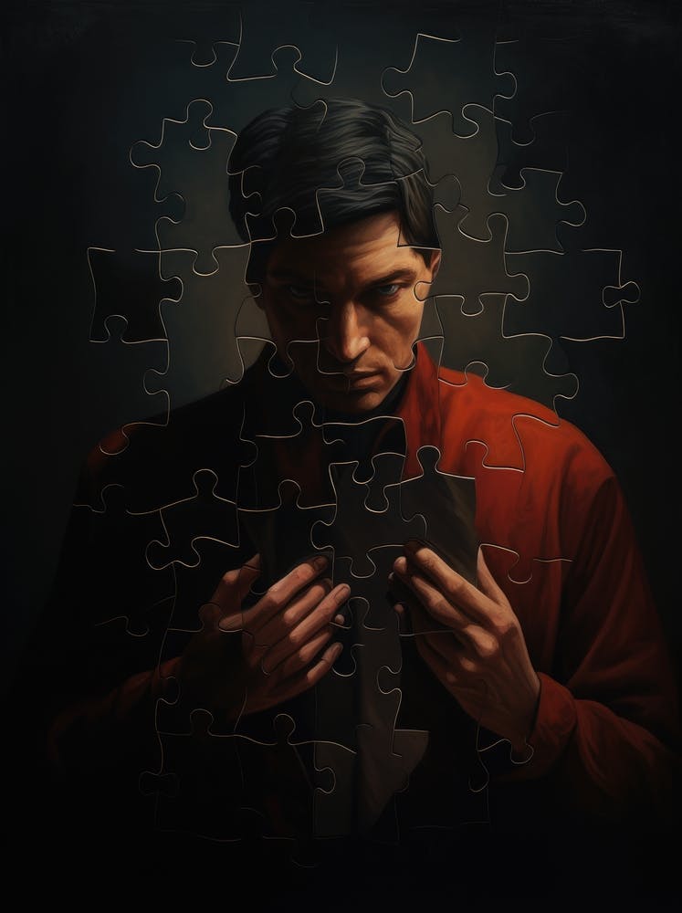 Man Holding A Puzzle Piece
