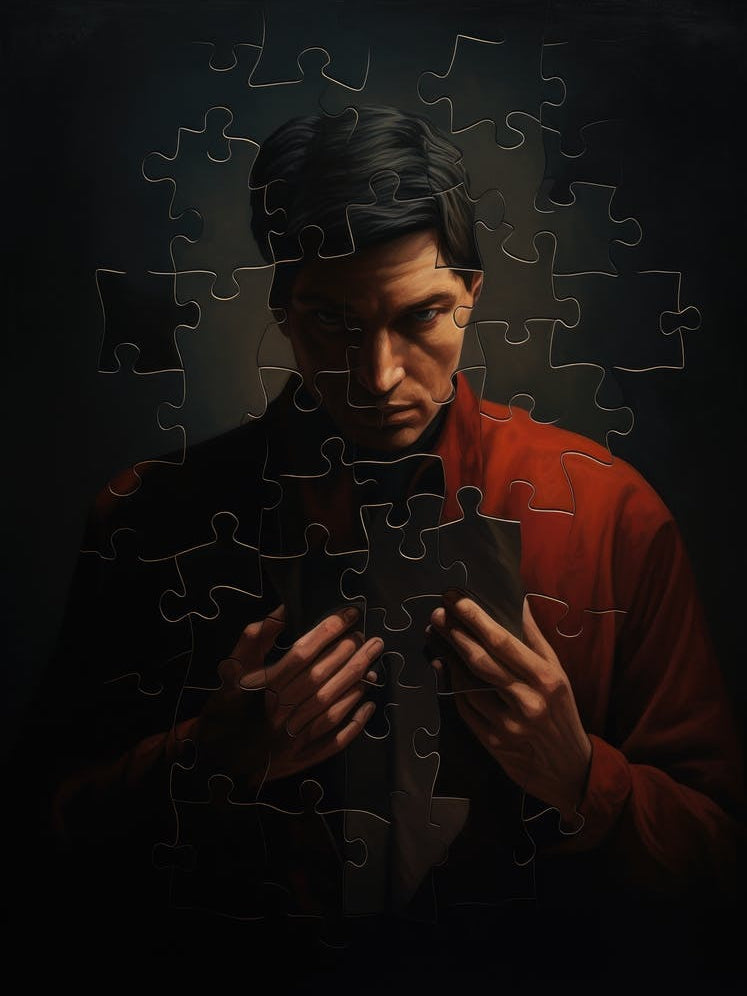 Man Holding A Puzzle Piece